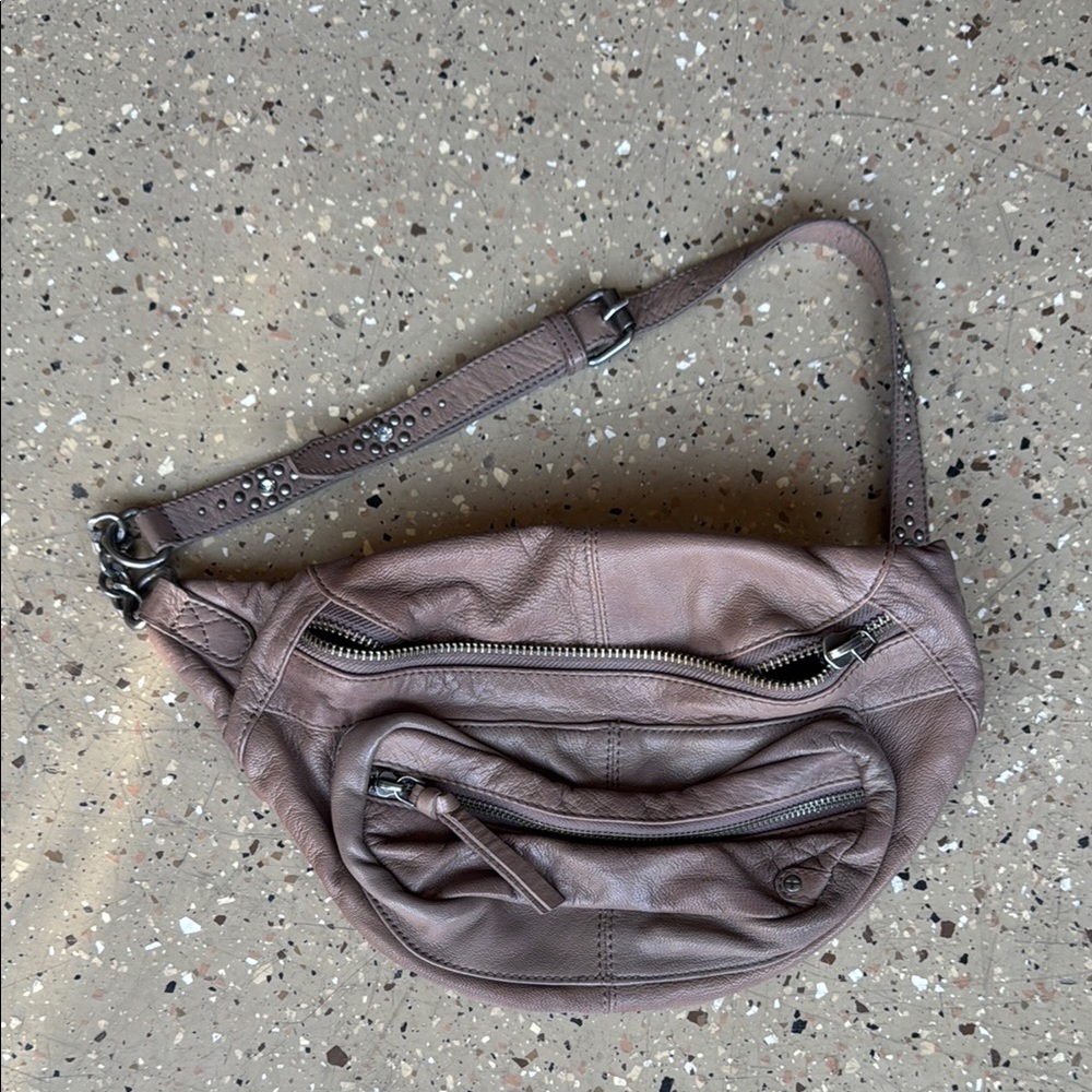 Free People Brown Sling Bag with Adjustable Strap